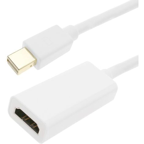 CableMarkt - Adaptador compacto miniDisplayPort macho a conector HDMI-hembra color blanco