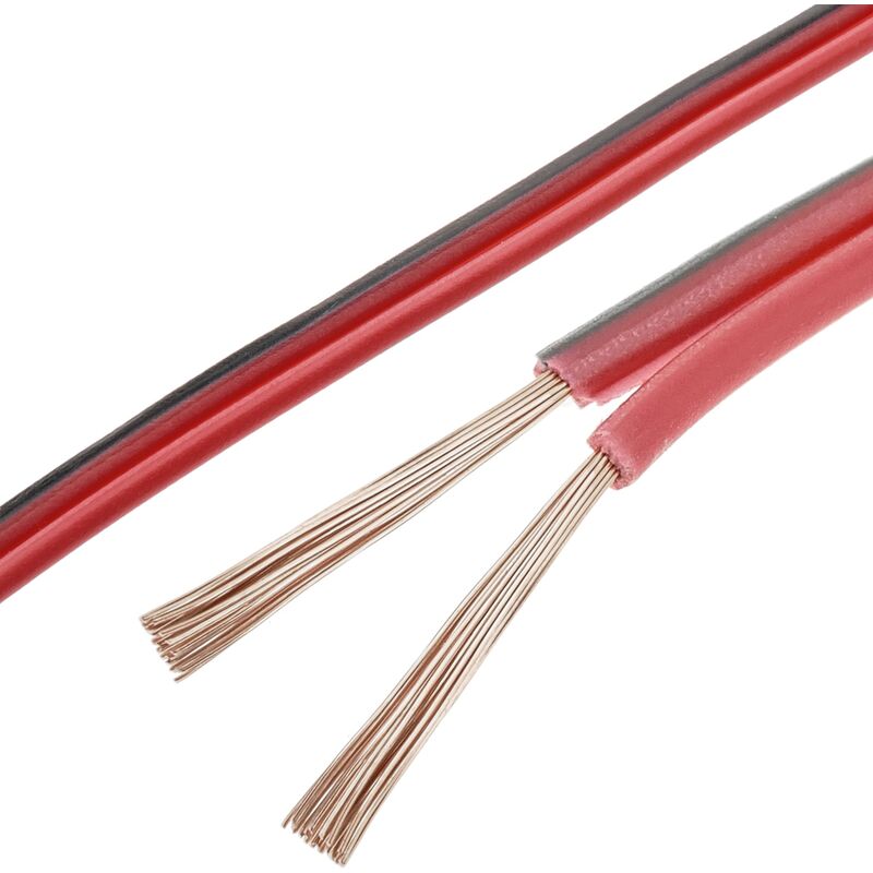 Image of CableMarkt - Bobina di cavo audio in rame con 2 fili conduttori di diametro 0,75 mm2, 10 m, rosso e nero