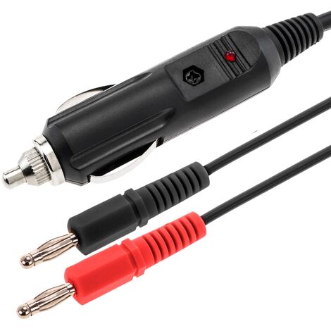 CableMarkt - Cable adaptador de conector banana macho a toma de mechero de coche macho