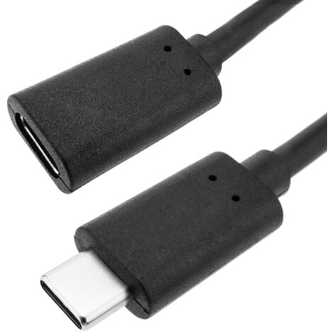 CableMarkt - Cable con conectores USB C macho 3.0 a USB C hembra 3.0 en color negro de 2 m