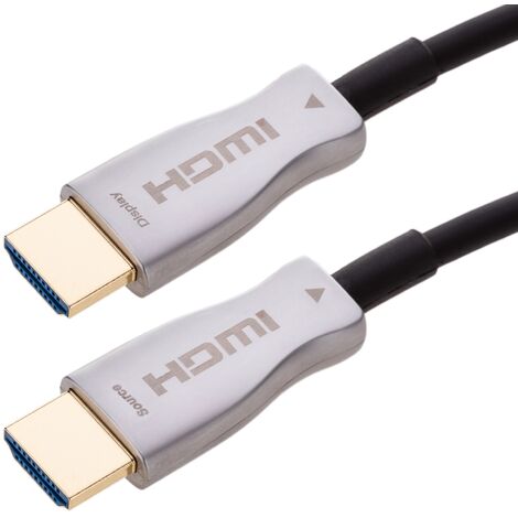 CableMarkt - Cable HDMI 2.0 de 15 m con conexiones HDMI-A macho Ultra HD 4K por fibra óptica color negro