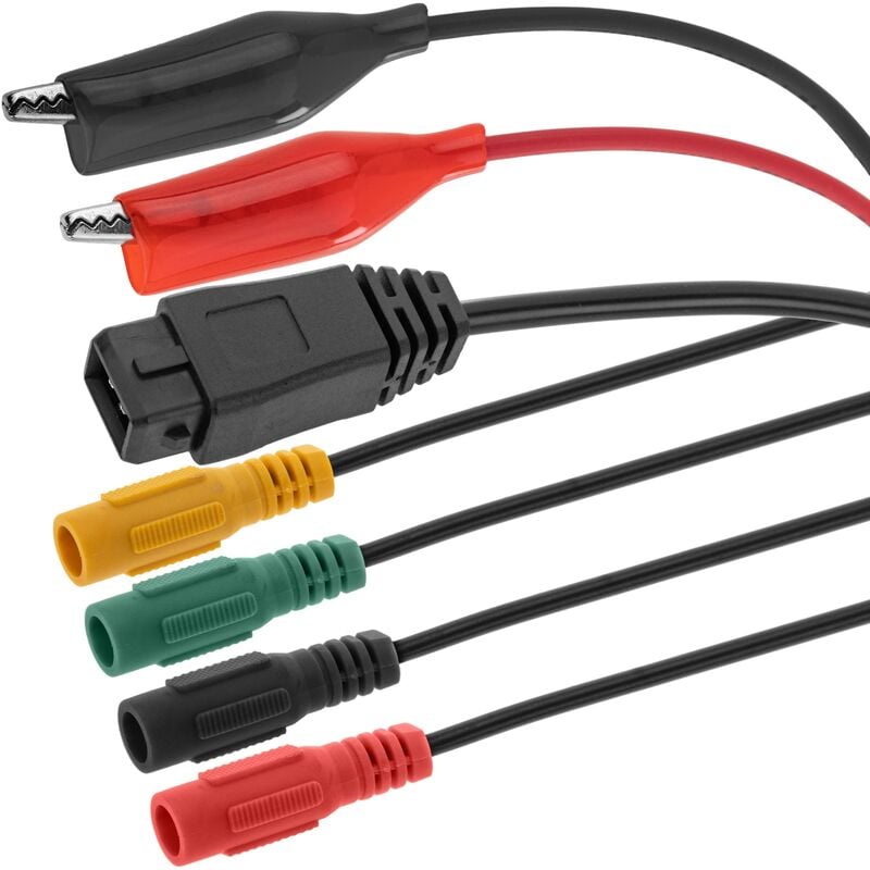 Image of Cablemarkt - Cavo adattatore 2 pin e clip a coccodrillo a 4 connettori a banana femmina compatibile con veicoli del gruppo Bosch kts e psa