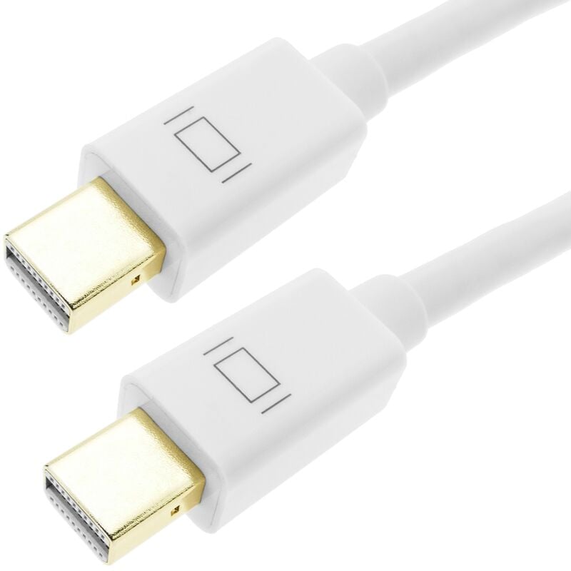 Image of Cavo adattatore con connettore maschio mini DisplayPort a connettore maschio mini DisplayPort 2K 4K 1080p FullHD 1m colore bianco - Cablemarkt