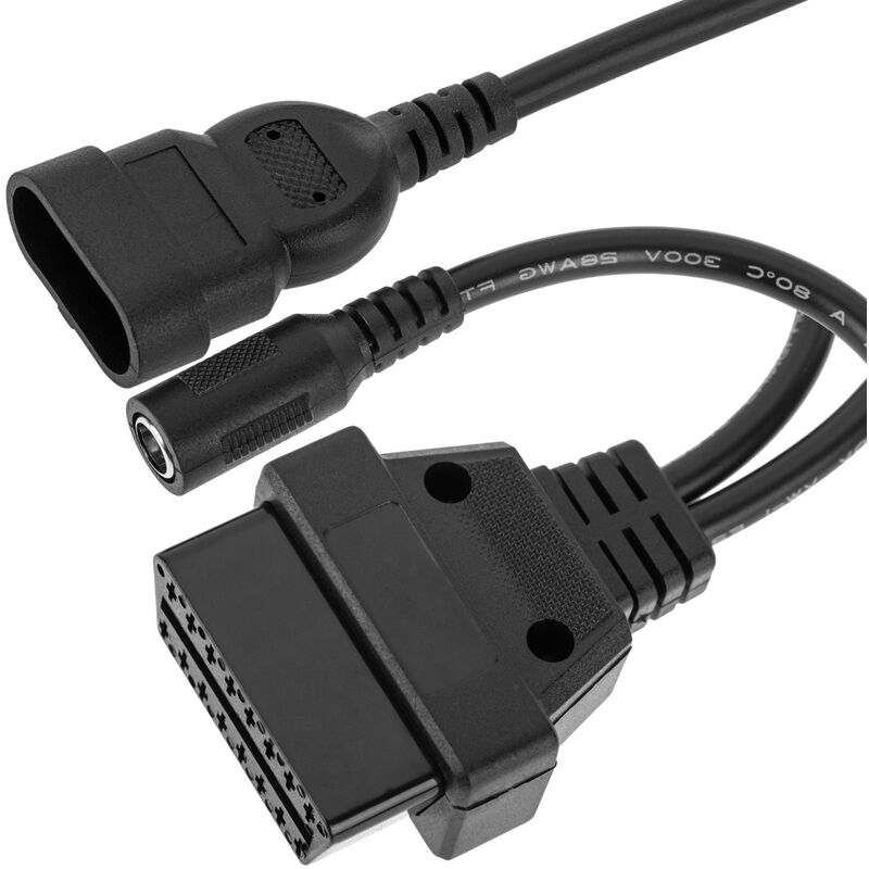 Image of Cablemarkt - Cavo adattatore OBD2 per connettore cc per auto a 3 pin compatibile con fiat
