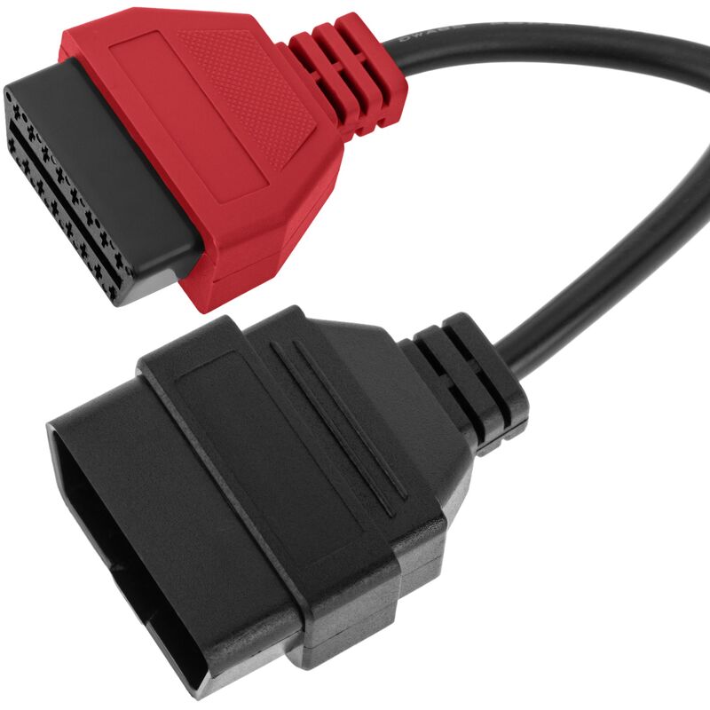 Image of Cablemarkt - Cavo adattatore OBD2 rosso compatibile con fiat ecu Scan