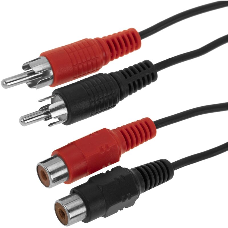 Image of Cablemarkt - Cavo audio stereo da 5 m con due connettori rca-m e due rca-h dall'altro