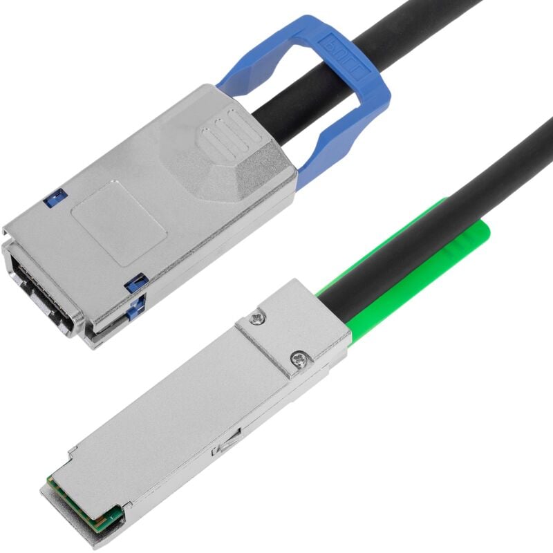 Image of Cablemarkt - Cavo con connettori qsfp+ sff - 8436 / CX4 sff - 8470 da 10 Gb da 1 m