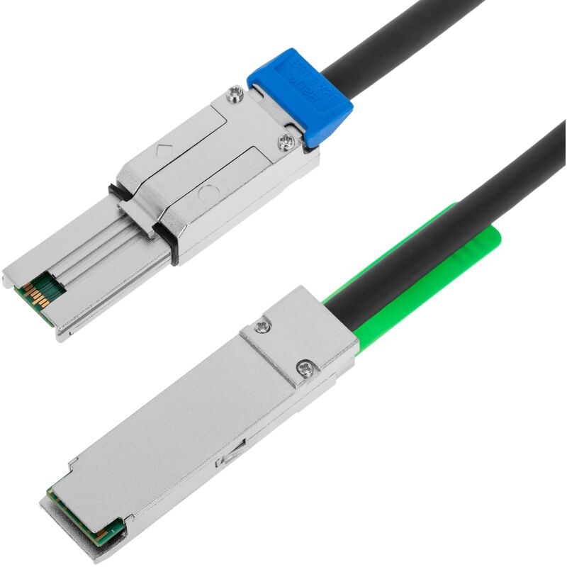 Image of Cablemarkt - Cavo con connettori qsfp+ sff - 8436 / MiniSAS sff - 8088 da 10 Gb da 2 m