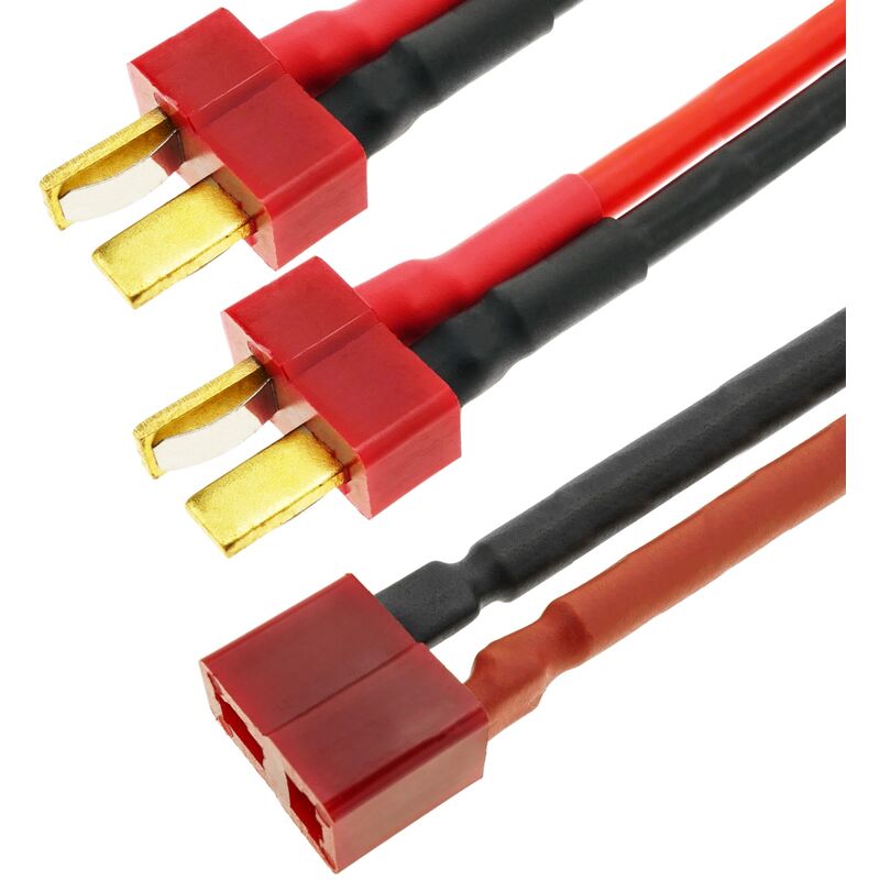 Image of Cavo con connettori T-Plug femmina a 2 x T-Plug maschio per batterie 10 cm - Cablemarkt