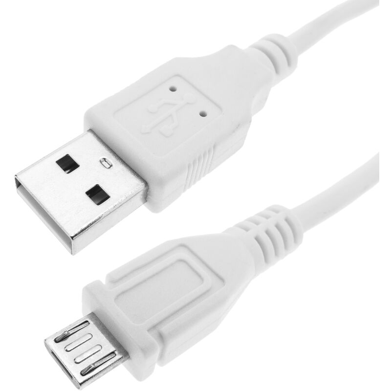 Image of Cablemarkt - Cavo con connettori usb a maschio 2.0 a micro usb b maschio 2.0 di colore bianco da 20 cm