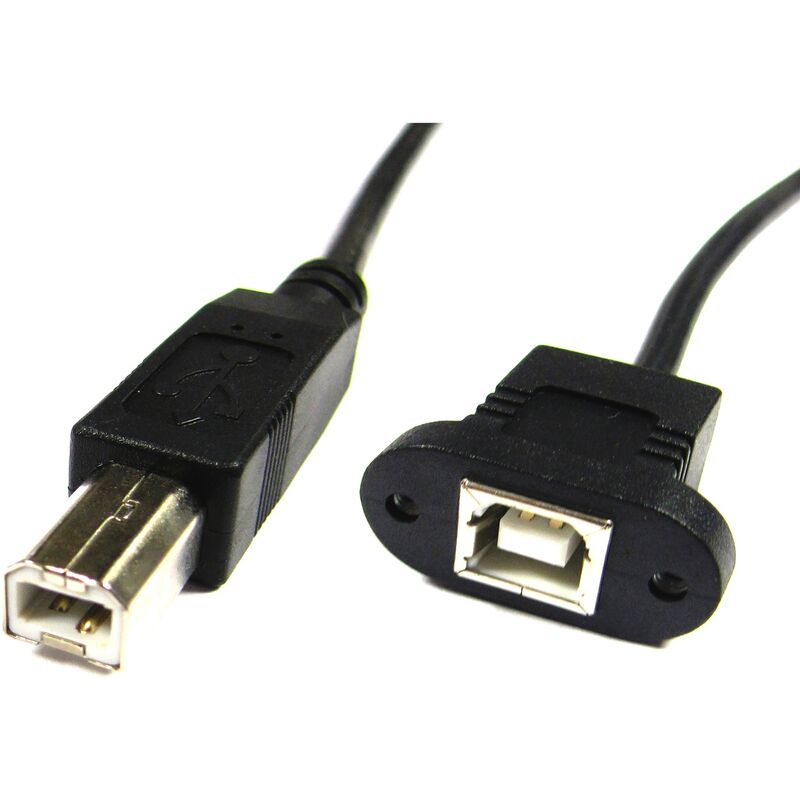 Image of Cablemarkt - Cavo con connettori usb b maschio 2.0 a usb b femmina 2.0 di colore nero da 3 m