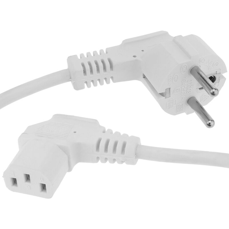 Cavo di alimentazione a gomito bianco 5m C13 a