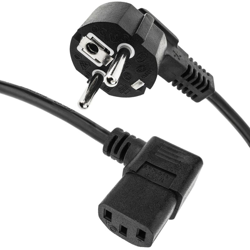 Image of CableMarkt - Cavo di alimentazione IEC-60320 C13 (C13-Angolato / SCHUKO-M) 1,8 m