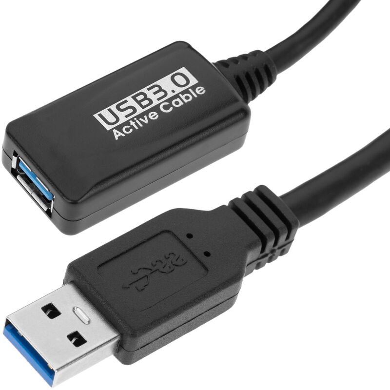 Image of CableMarkt - Cavo di prolunga da USB A 3.0 maschio a USB A 3.0 femmina 5 m in nero