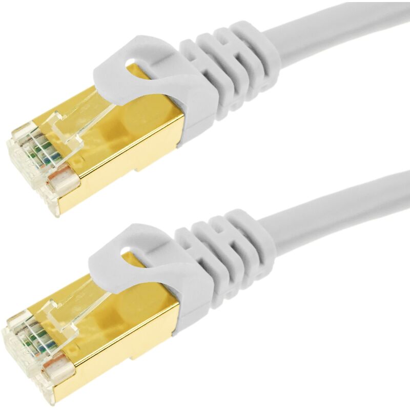 Image of Cablemarkt - Cavo di rete Ethernet tipo lan sftp RJ45 colore bianco 15 m