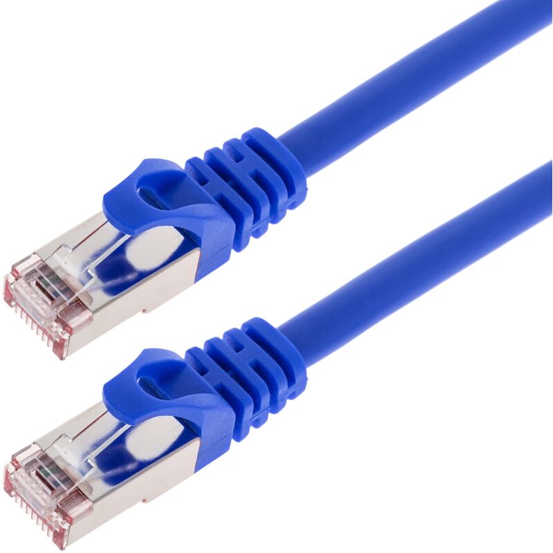 Image of Cablemarkt - Cavo di Rete ftp con Connettore RJ45 Cat. 6A Blu 25 cm