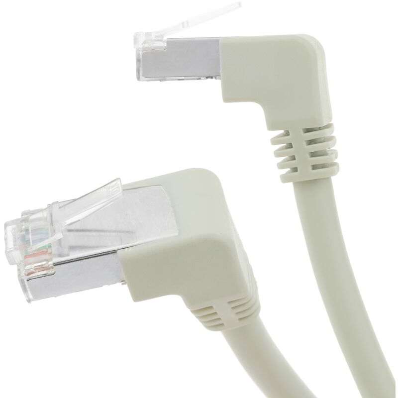 Image of Cablemarkt - Cavo di rete ftp con connettori RJ45 angolati Cat. 6 da 50 cm di colore grigio
