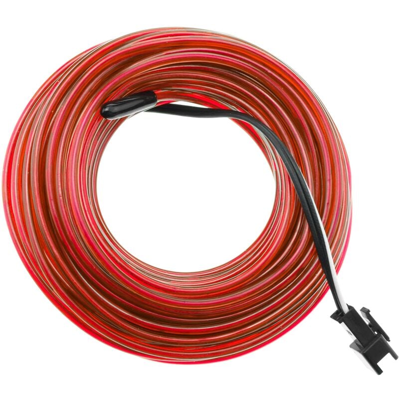 Image of Cablemarkt - Cavo elettroluminescente da 2,3 mm con alimentatore rosso da 10 metri