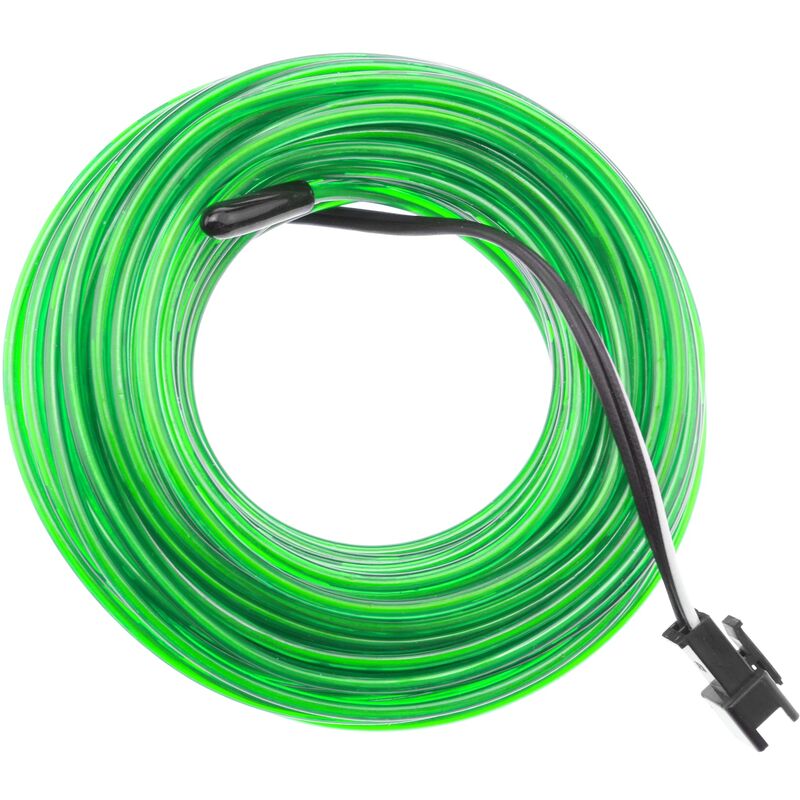 Image of Cablemarkt - Cavo elettroluminescente da 2,3mm con batterie soft green 5 metri
