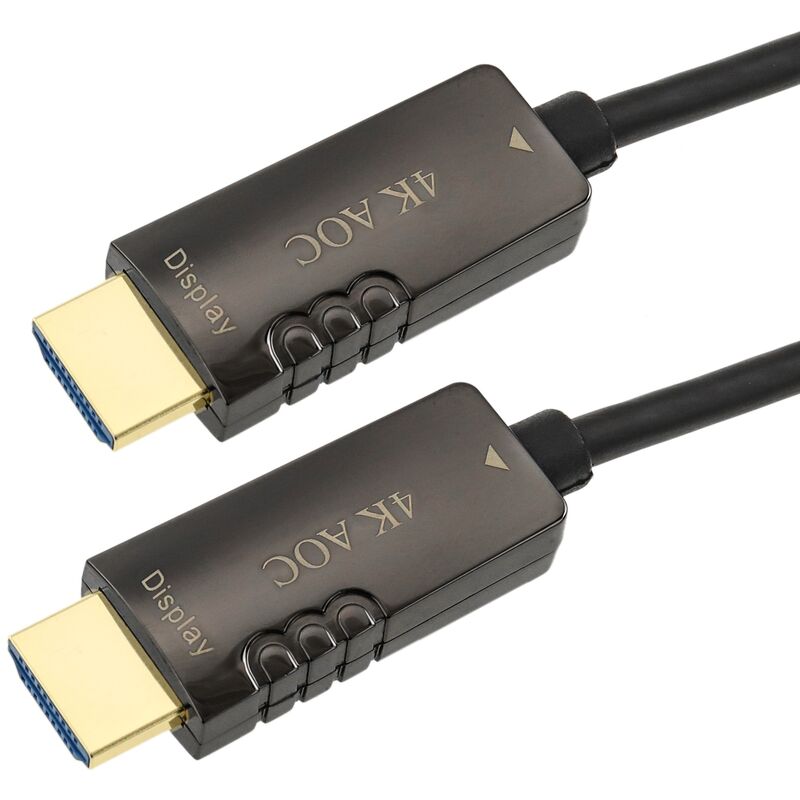 Image of Cablemarkt - Cavo hdmi 2.0 da 100 m con connessioni in fibra ottica hdmi-a maschio Ultra hd 4K, nero
