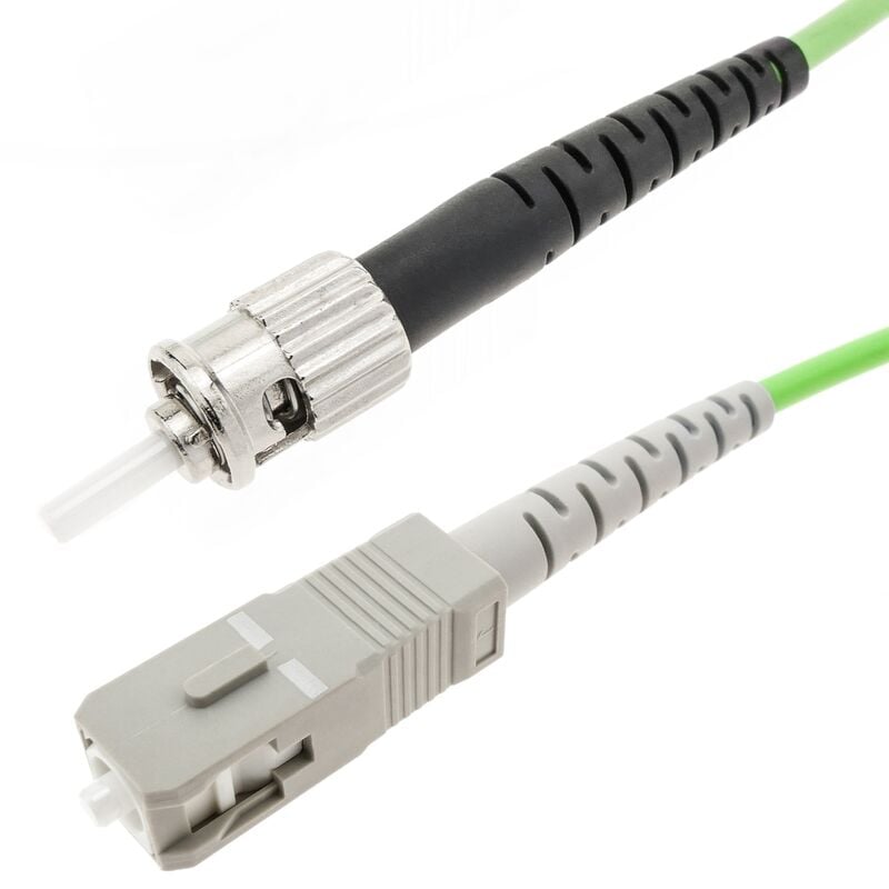 Image of CableMarkt - Cavo in fibra ottica multimodale Simplex OM5 50µm/125µm ST/PC - SC/PC 100Gb di 50 cm
