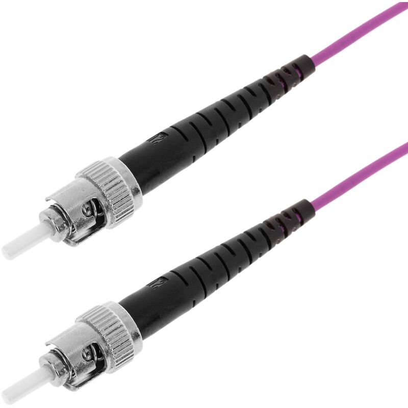 Image of Cablemarkt - Cavo in fibra ottica OM4 per router da st a st multimode simplex 50µm/125µm, 1 m