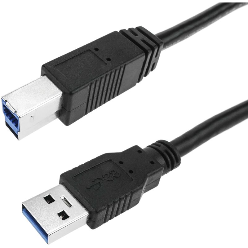 Image of Cablemarkt - Cavo usb ad alta velocità con connettori usb 3.0 da tipo a maschio a tipo b maschio 2 m colore nero