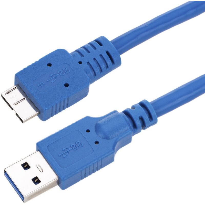 Image of Cablemarkt - Cavo usb ad alta velocità con connettori usb 3.0 tipo a maschio a MicroUSB tipo b maschio 2 m colore blu