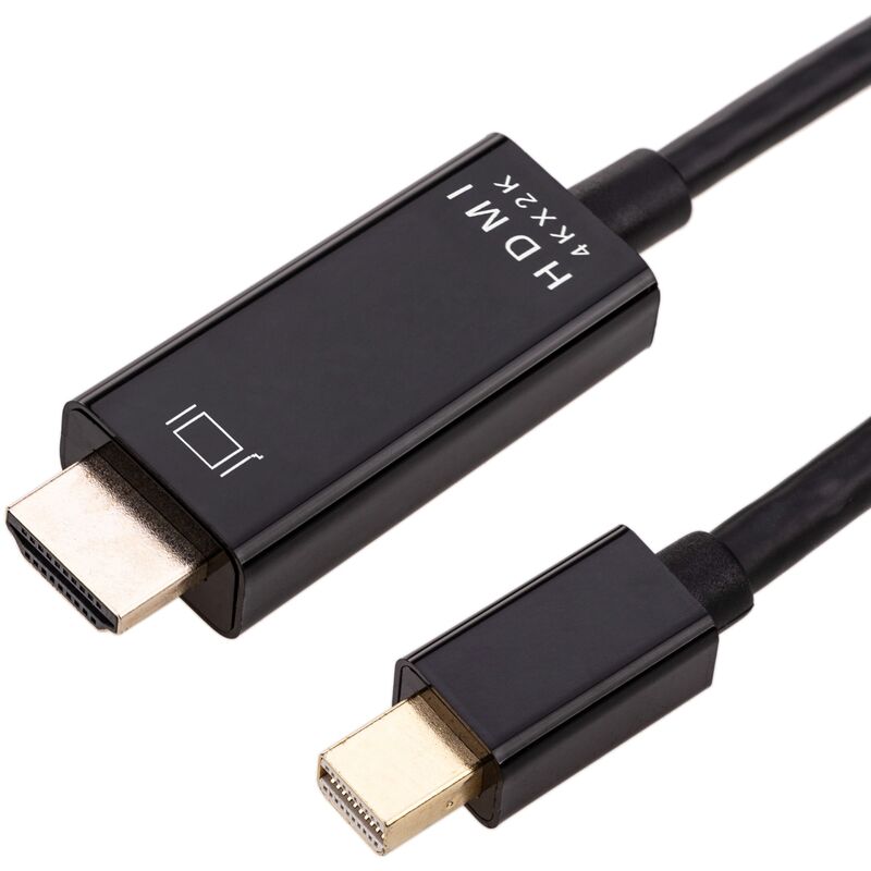 Image of Cablemarkt - Cavo video con connettore maschio mini DisplayPort a connettore maschio hdmi 2K 4K 1080p FullHD 1,8 m colore nero