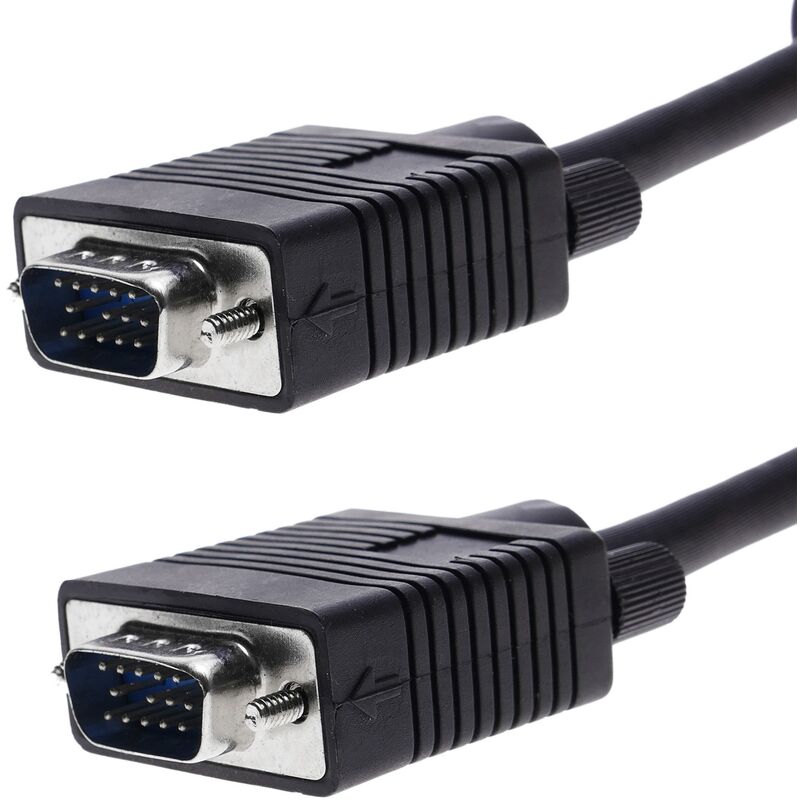 Image of Cablemarkt - Cavo video vga schermato con connettori da HD15 maschio a HD15 maschio da 0,5 m con 9 cavi collegati