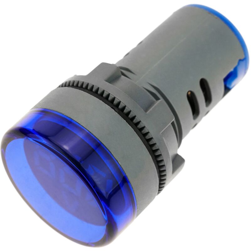 Image of Display lcd blu a 3 cifre con voltmetro da 50 a 500 v tondo 22 mm - Cablemarkt