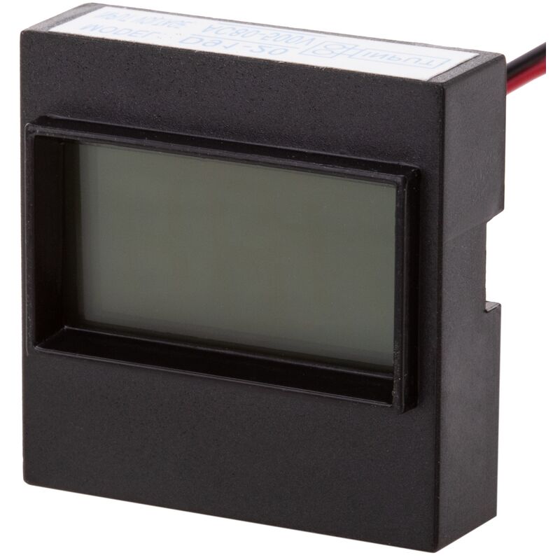 Image of Cablemarkt - Display lcd nero a 3 cifre con voltmetro 80-500 v e cornice da incasso per pannello 40x40x12 mm