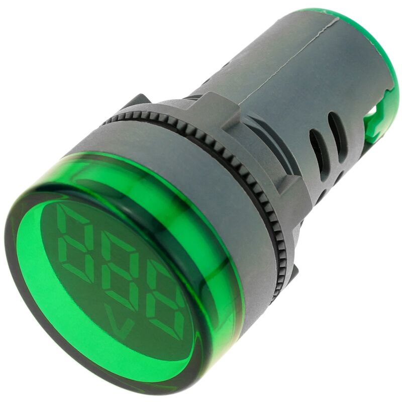 Image of Display lcd verde a 3 cifre con voltmetro da 50 a 500 v tondo 22 mm - Cablemarkt