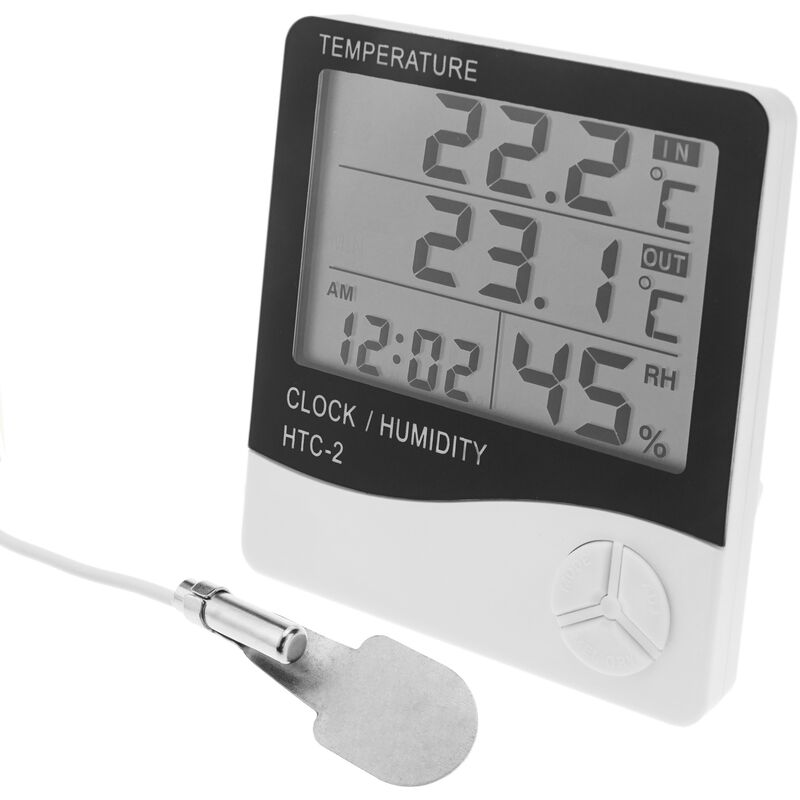 Image of DW-0202 orologio digitale e termometro igrometro con doppio sensore interno ed esterno - Cablemarkt