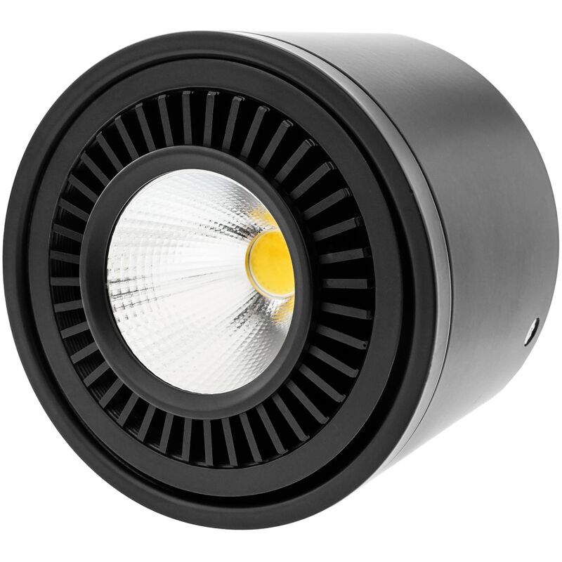 Image of Faretto led cob orientabile ed estraibile 20 w 220VAC 3000K 110 mm in colore nero - Cablemarkt