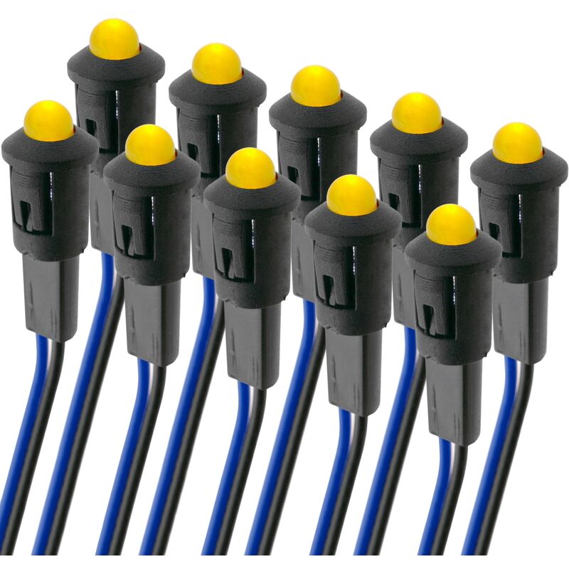 Image of Lampada spia a led 220VAC gialla 8 mm 10 unità - Cablemarkt