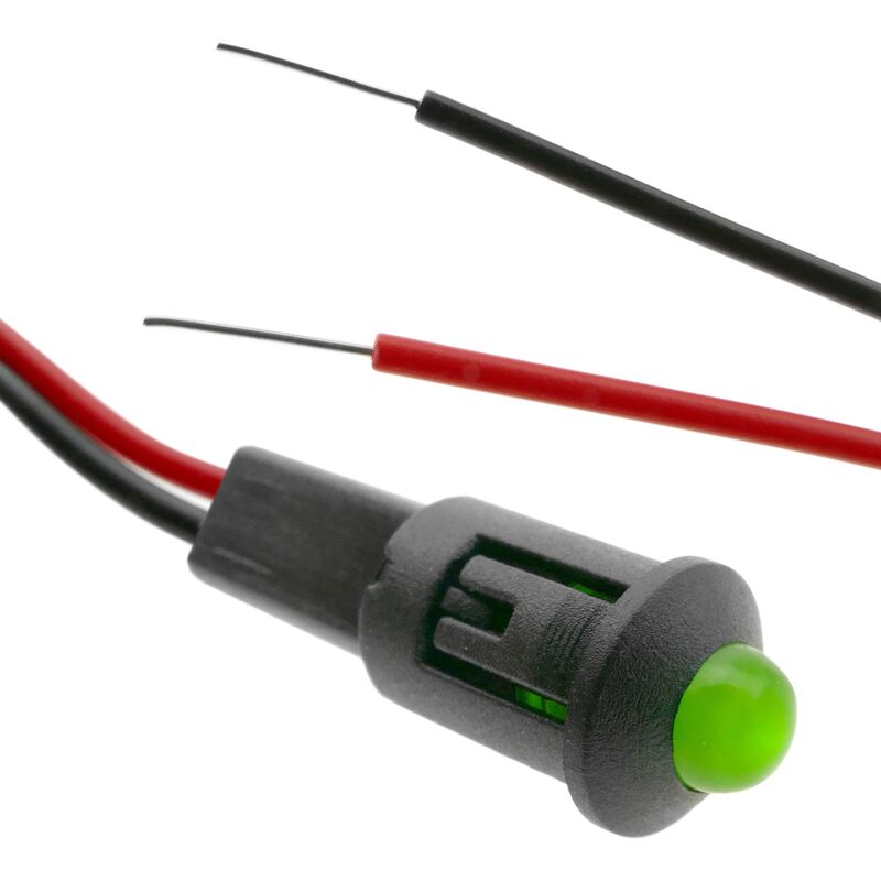 Image of Luce spia a led verde da 8 mm - Cablemarkt
