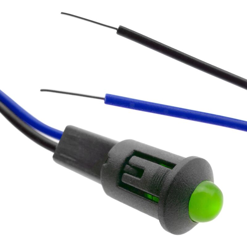 Image of CableMarkt - Luce spia LED verde 220VAC da 8 mm