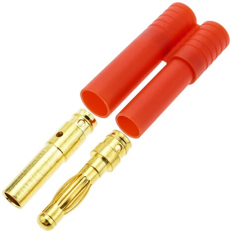 CableMarkt - Pareja de conectores RC HXT Banana de 4 mm macho y hembra para baterías