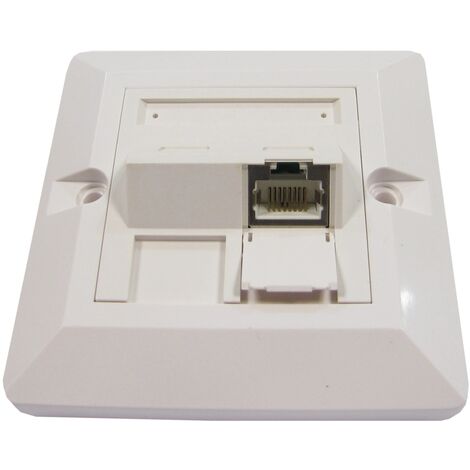 CableMarkt - Roseta empotrable FTP de 1 RJ45 Cat.6 80x80