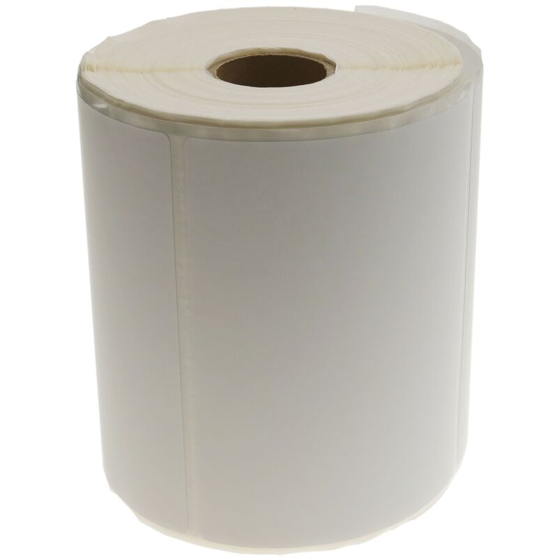 Image of Cablemarkt - Rotolo 350 etichette adesive bianche per stampante termica diretta 101,6x101,6 mm