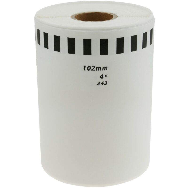 Image of Rotolo di etichette adesive continue compatibili Brother da 102 mm, confezione da 10 - Cablemarkt