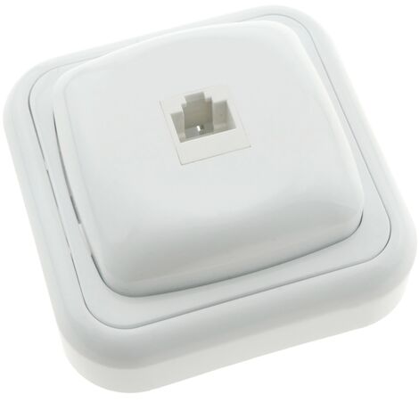CableMarkt - Toma RJ45 80X80 mm de superficie color blanco serie Lille