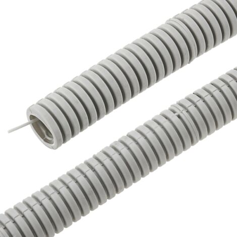 CableMarkt - Tubo PVC gris corrugado M-20 con guía 100 m