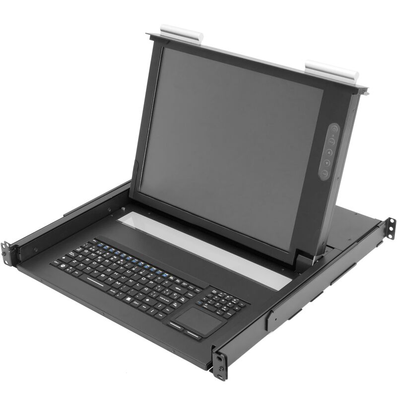 

RackMatic - Consola IP65 para armario rack 19' 1U. Teclado mousepad y pantalla 17' VGA para servidor rack