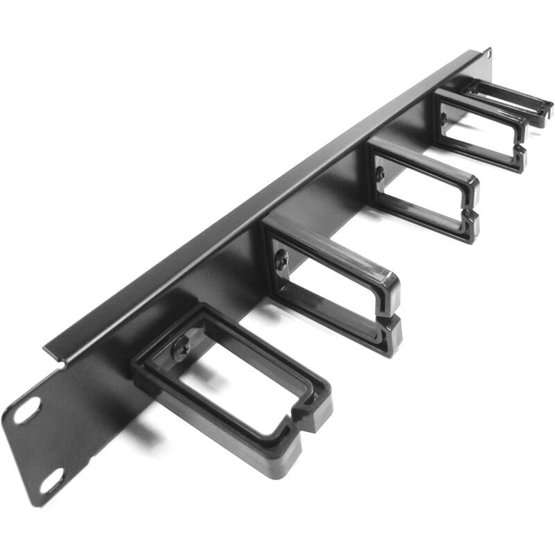 Guide câbles pour serveur rack 19' 1U Panneau de gestion de câbles avec 2+3 anneaux - Rackmatic