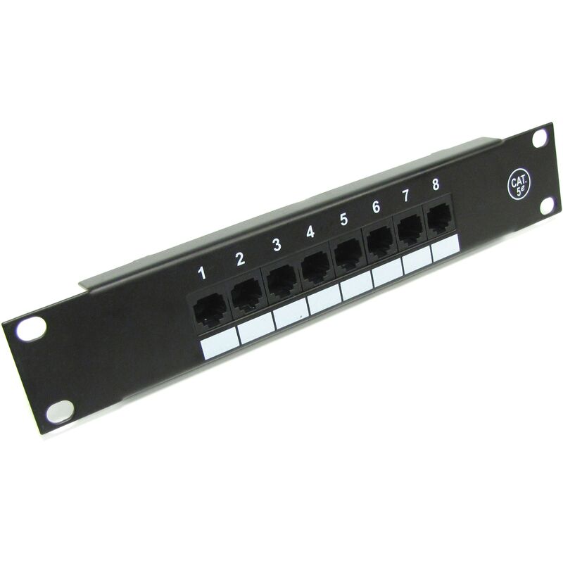 

Patch panel 10' para armario rack 8-port RJ45 Cat.5e UTP 1U - Rackmatic