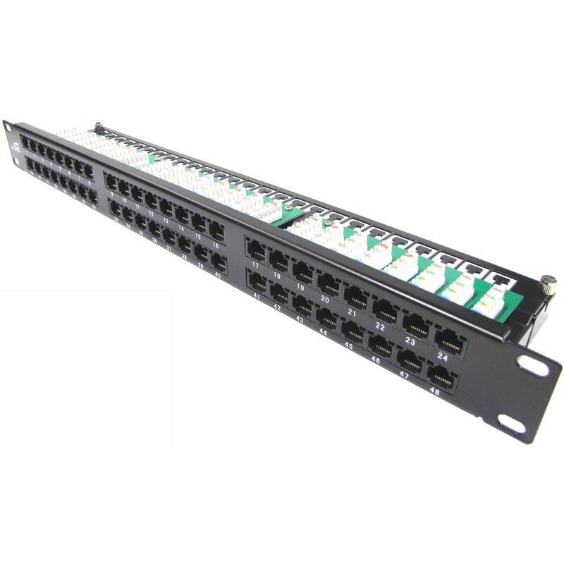 

Patch panel de 48 RJ45 Cat.5e UTP 1U negro - Rackmatic