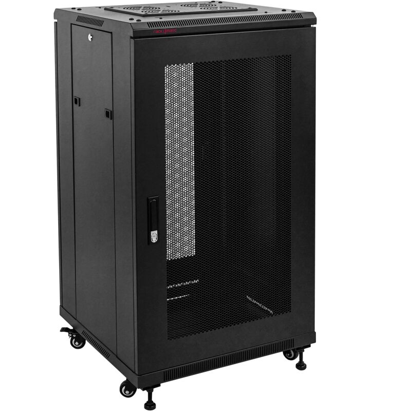 Server rack cabinet 19 22U 600x800x1090 mm floor standing black MobiRack - Rackmatic