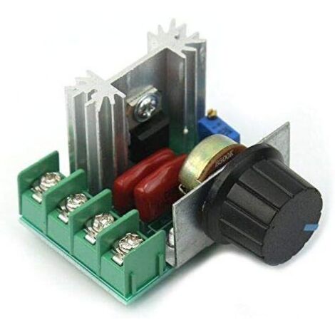 CABLEPELADO Adaptador regulador de velocidad del motor de CA  Regulador del Voltaje  Dimmer para motor  Soporta una intensidad máxima de 25A y un consumo de 2000W  Regulador de 50V a 220V